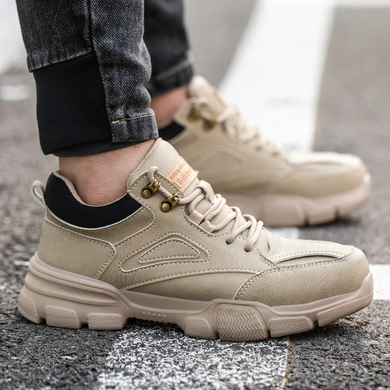 Low profile safety shoes with reinforced toe protection and slip-resistant sole