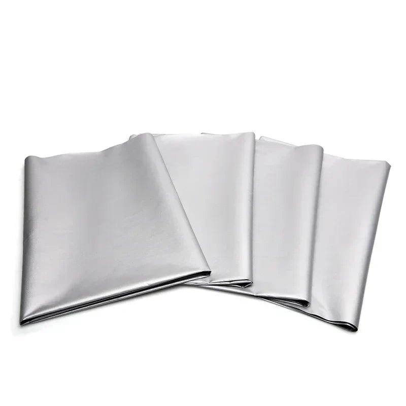 Self-adhesive window sunshade with double-sided reflective finish