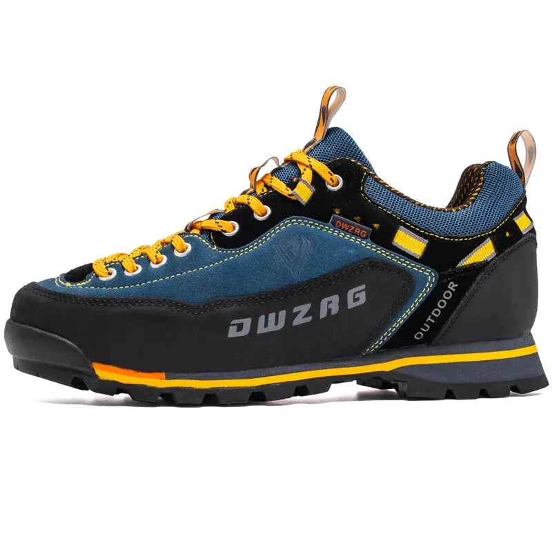 Men's waterproof hiking shoes with reinforced toe cap and deep-tread sole