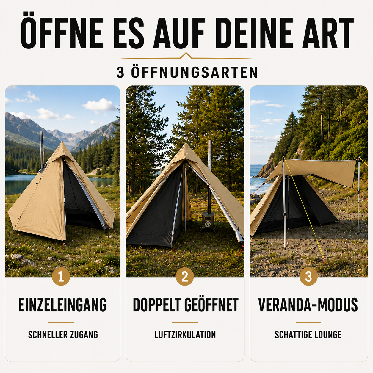 Celrien | HearthPeak Single-Person Pyramid Tent