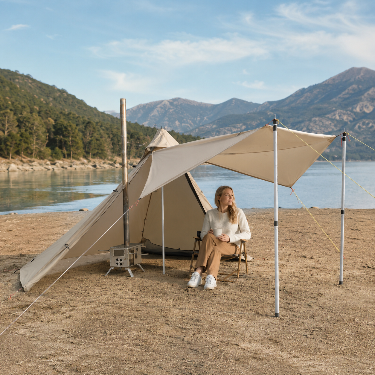Celrien | HearthPeak Single-Person Pyramid Tent
