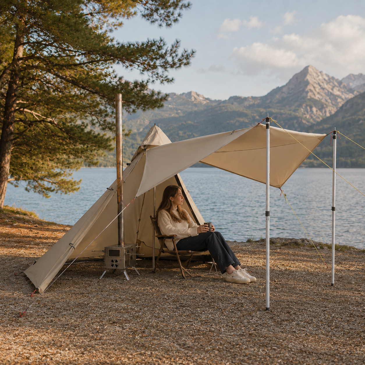 Celrien | HearthPeak Single-Person Pyramid Tent