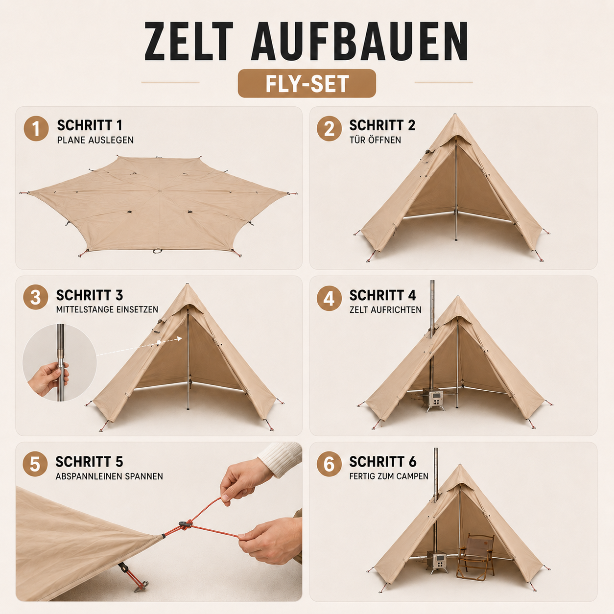 Celrien | HearthPeak Single-Person Pyramid Tent