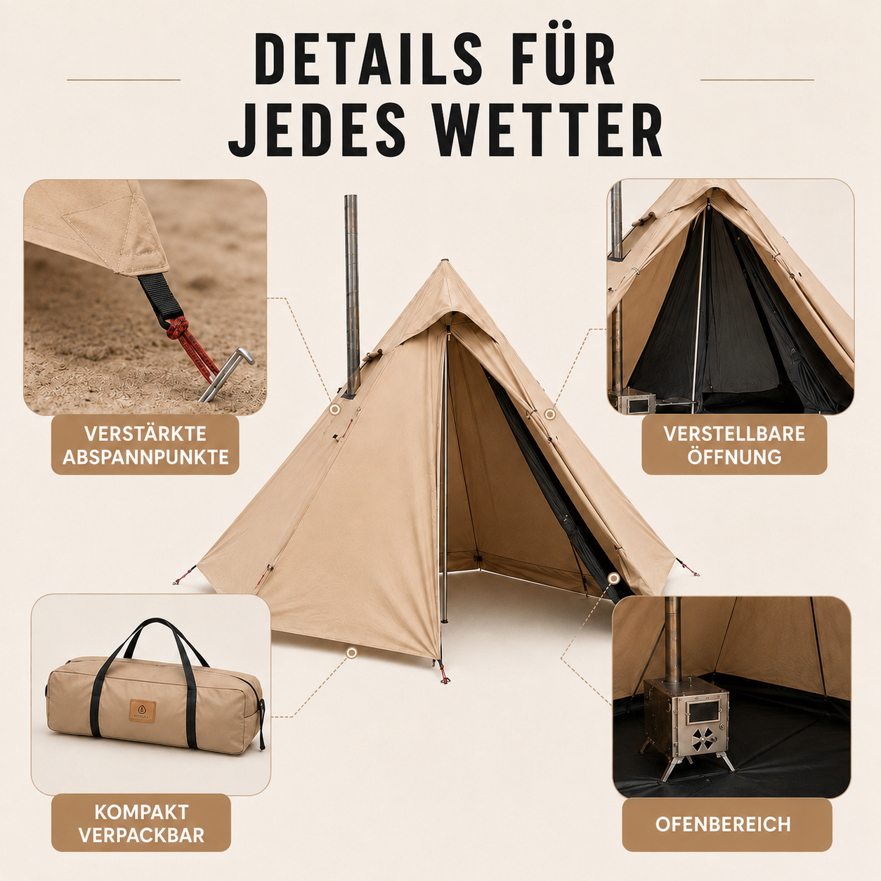 Celrien | HearthPeak Single-Person Pyramid Tent