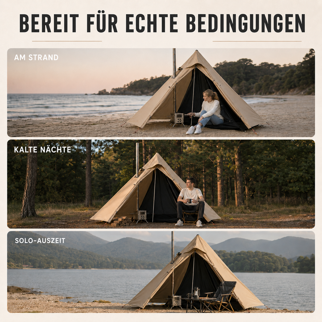 Celrien | HearthPeak Single-Person Pyramid Tent
