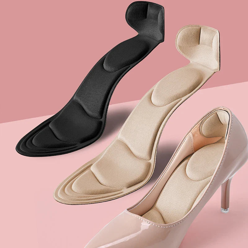 High heel insole insert with targeted cushioning and anti-slip base