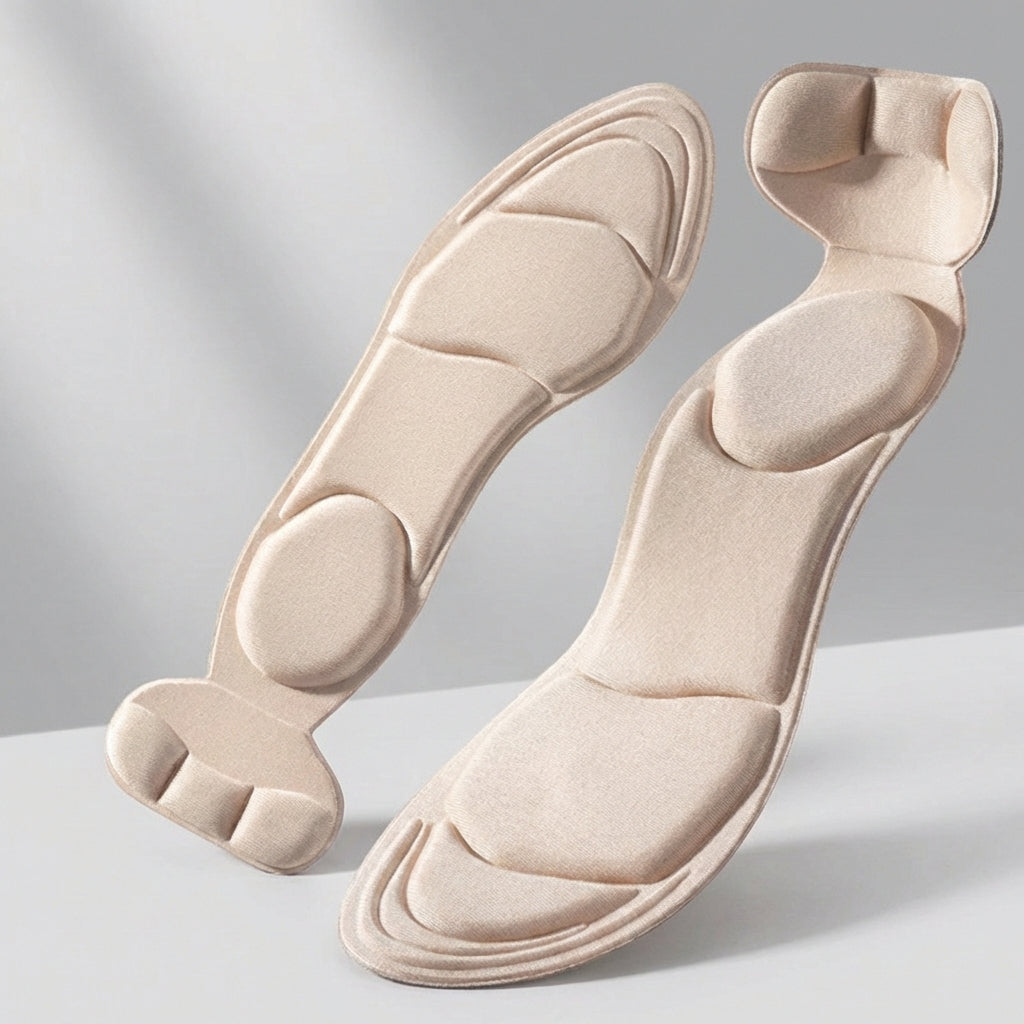 High heel insole insert with targeted cushioning and anti-slip base