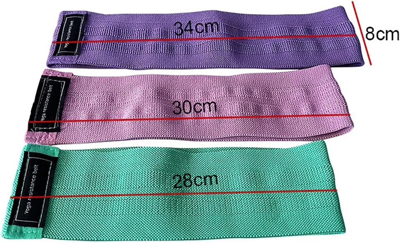 Woven resistance bands for lower body exercises with mesh storage bag