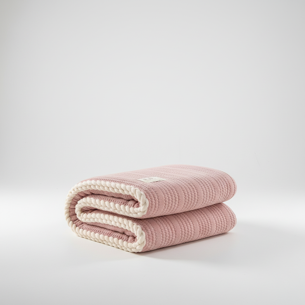 Coral fleece throw blanket with anti-pilling finish, lightweight and machine washable