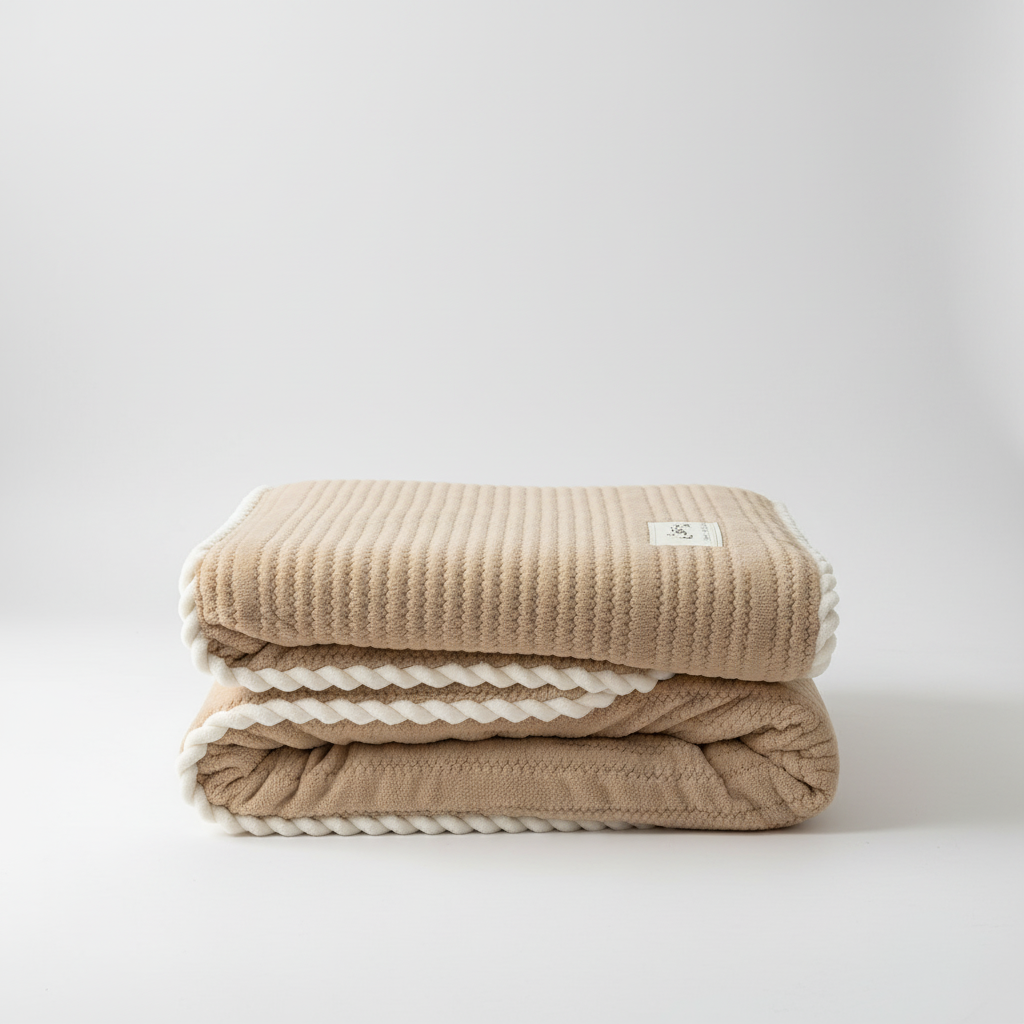 Coral fleece throw blanket with anti-pilling finish, lightweight and machine washable
