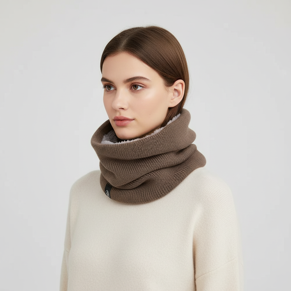 Winter scarves fleece-lined tubular knit neck warmer unisex