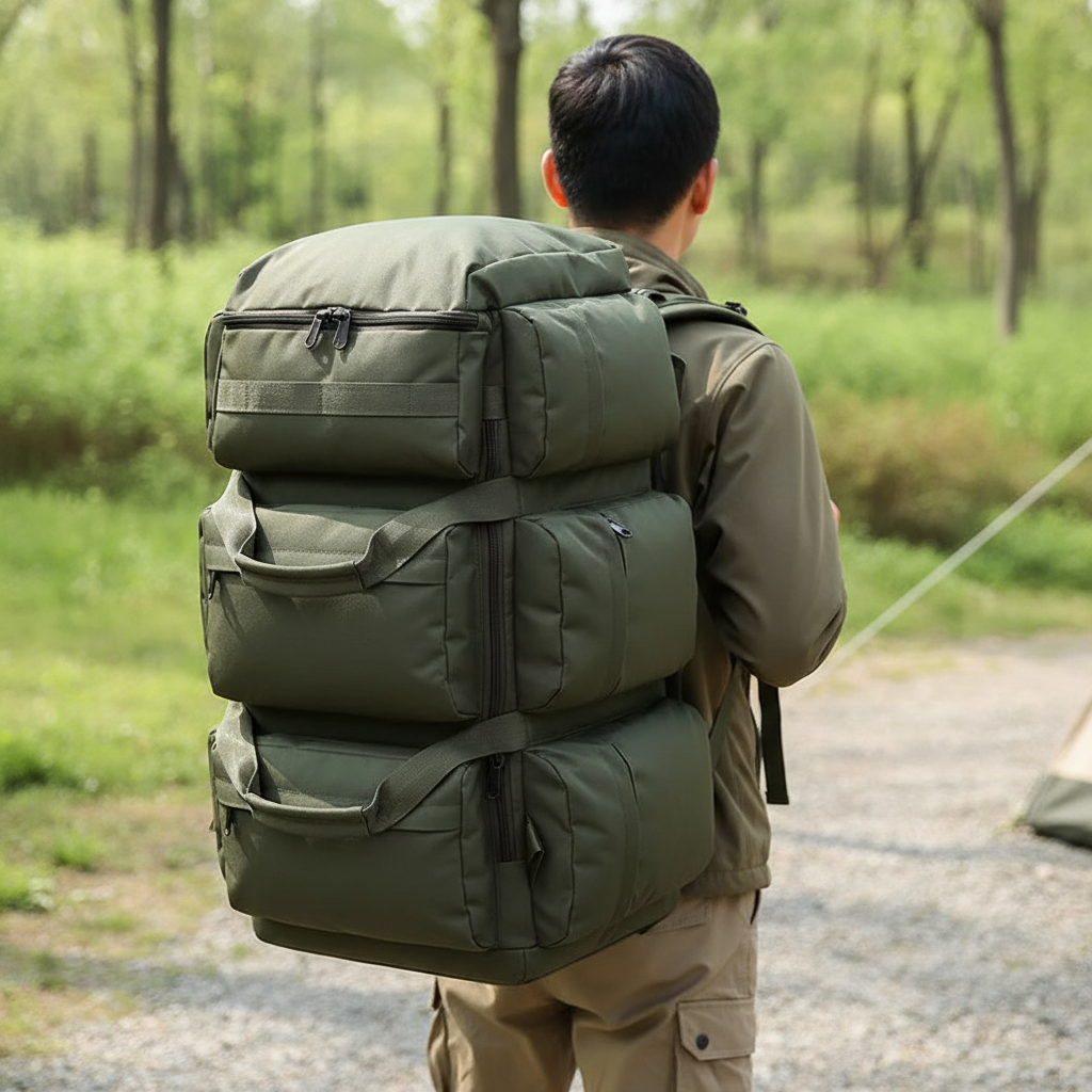 Large capacity nylon travel backpack duffel bag