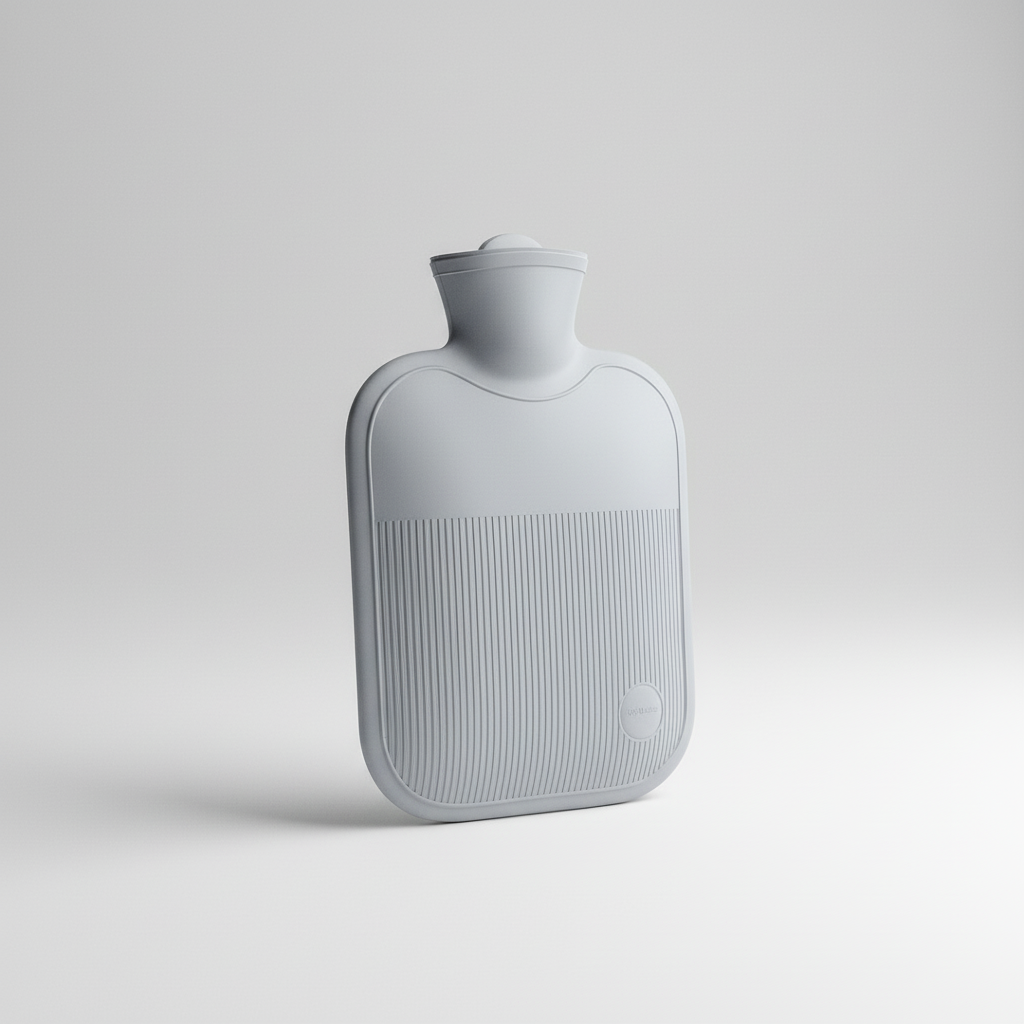 Large hot water bottle with soft surface and leak proof design for warmth
