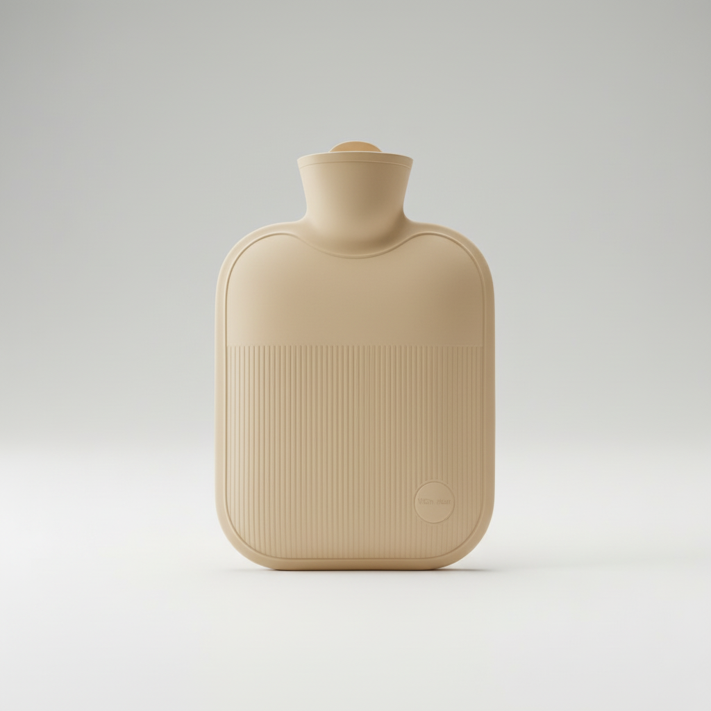 Large hot water bottle with soft surface and leak proof design for warmth