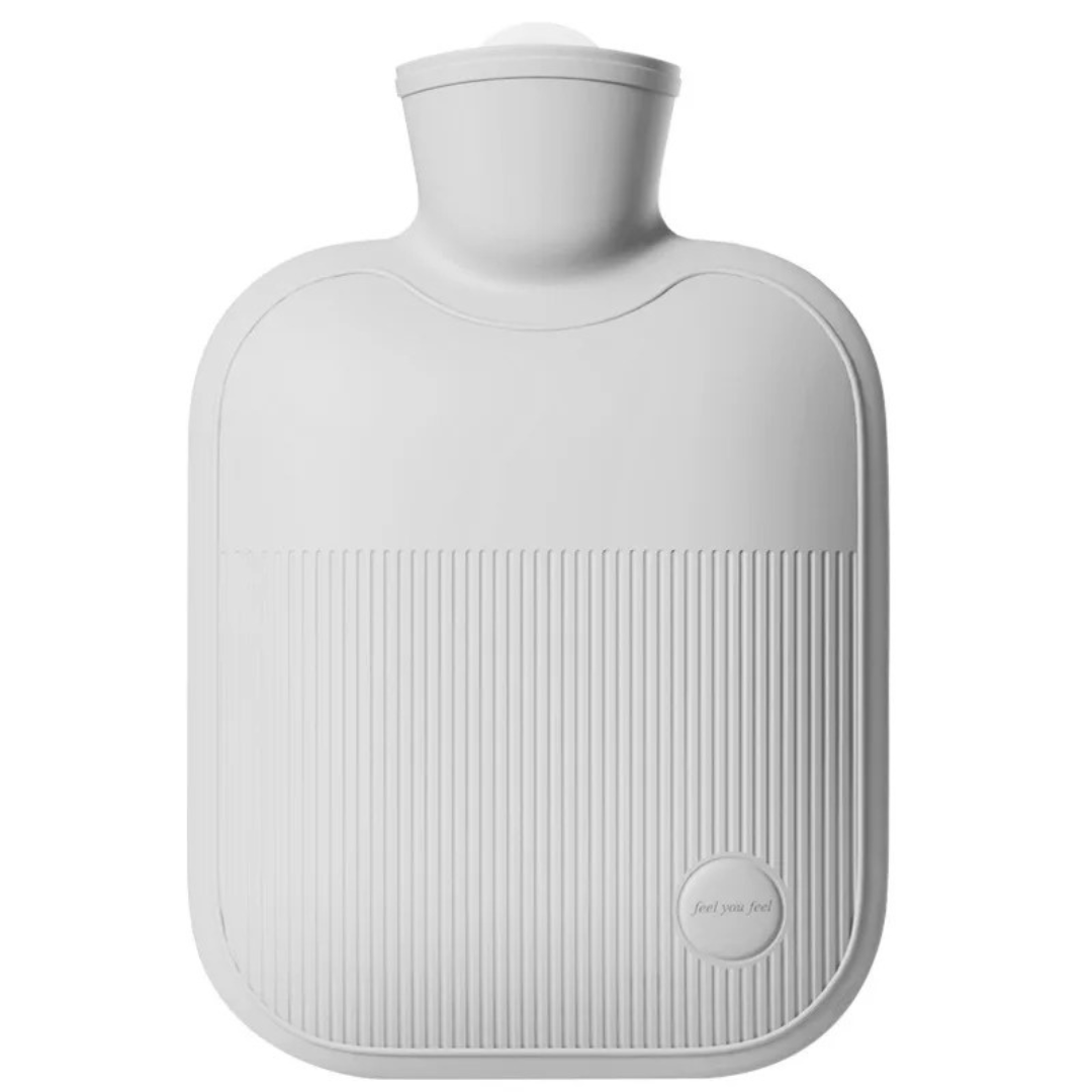 Large hot water bottle with soft surface and leak proof design for warmth
