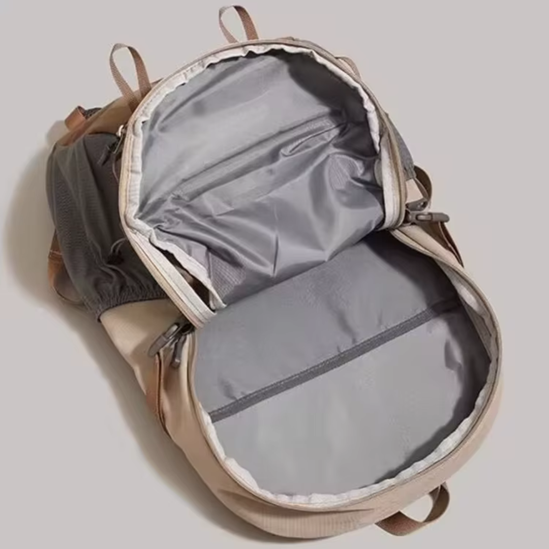 Lightweight 40-liter hiking backpack with water-resistant fabric and ergonomic straps