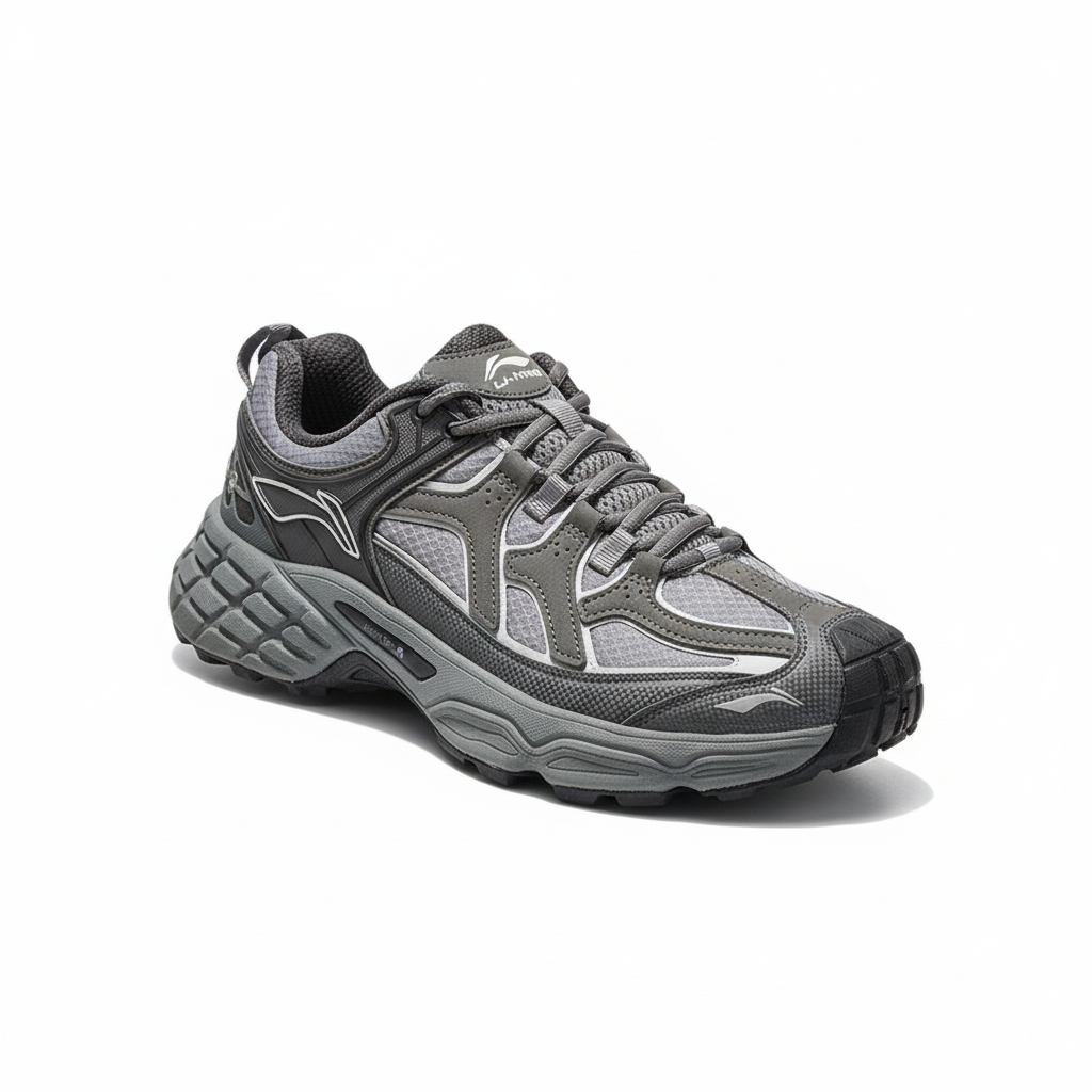 Lightweight foam hiking shoe with breathable polyester upper and durable rubber outsole