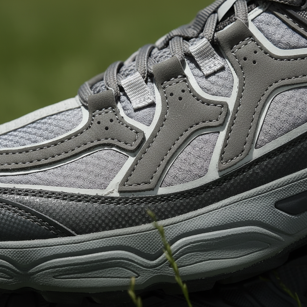 Lightweight foam hiking shoe with breathable polyester upper and durable rubber outsole