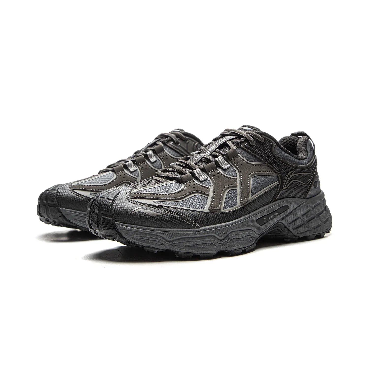 Lightweight foam hiking shoe with breathable polyester upper and durable rubber outsole