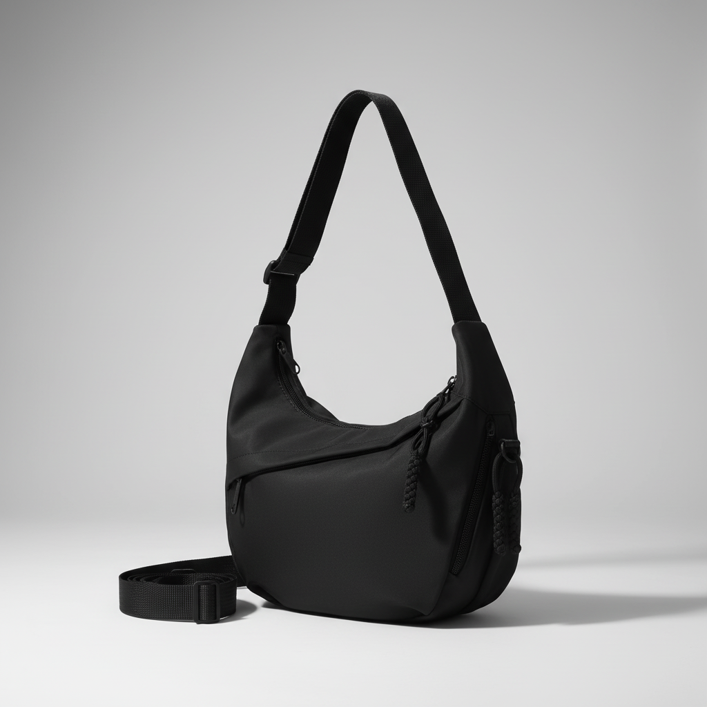 Compact crossbody sling bag with adjustable strap and organized pockets