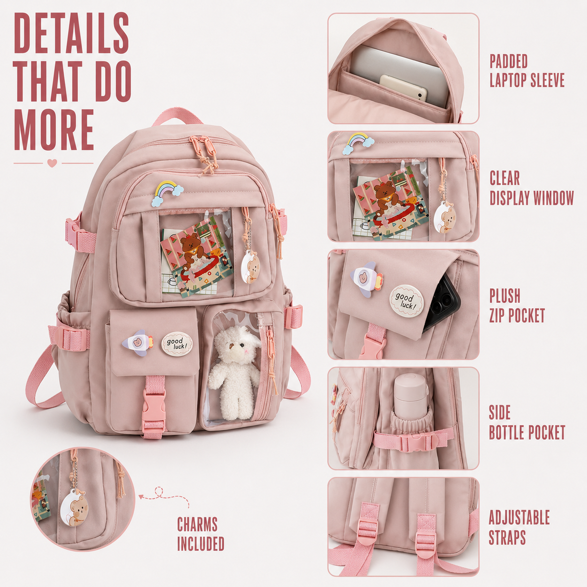 Celrien | Lilacory Preppy-Style Student Backpack