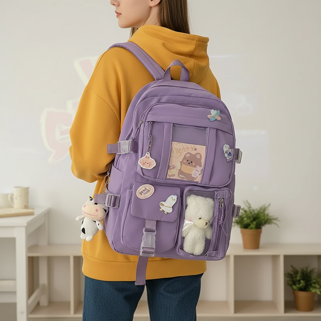 Student backpack with padded laptop compartment and organization pockets