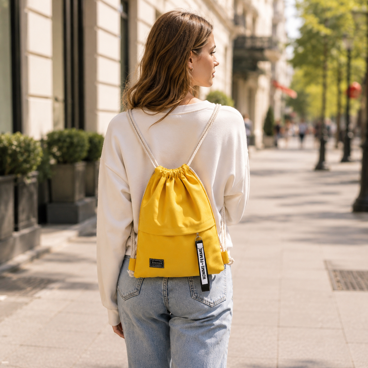 Celrien | Linenovo Soft Linen Drawstring Backpack