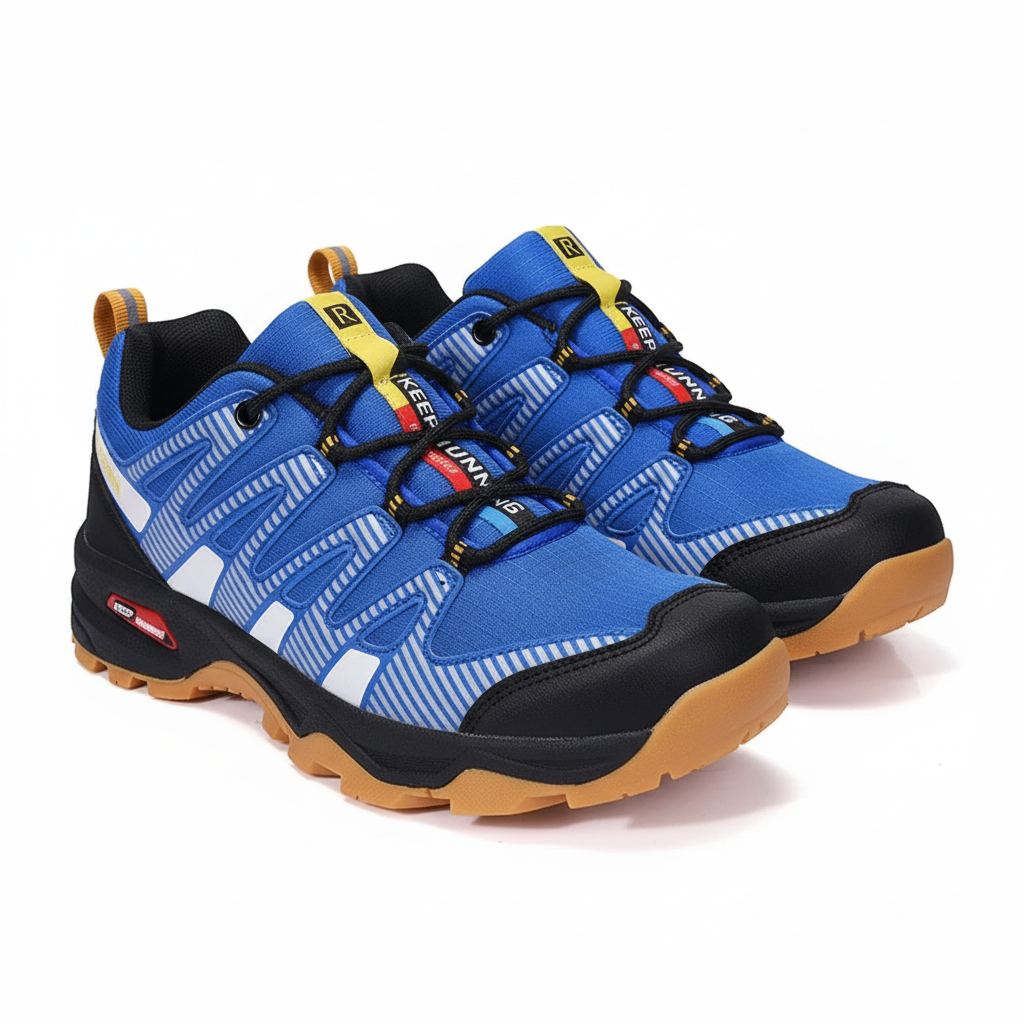 Low-cut hiking sneakers with breathable mesh upper and grippy rubber outsole
