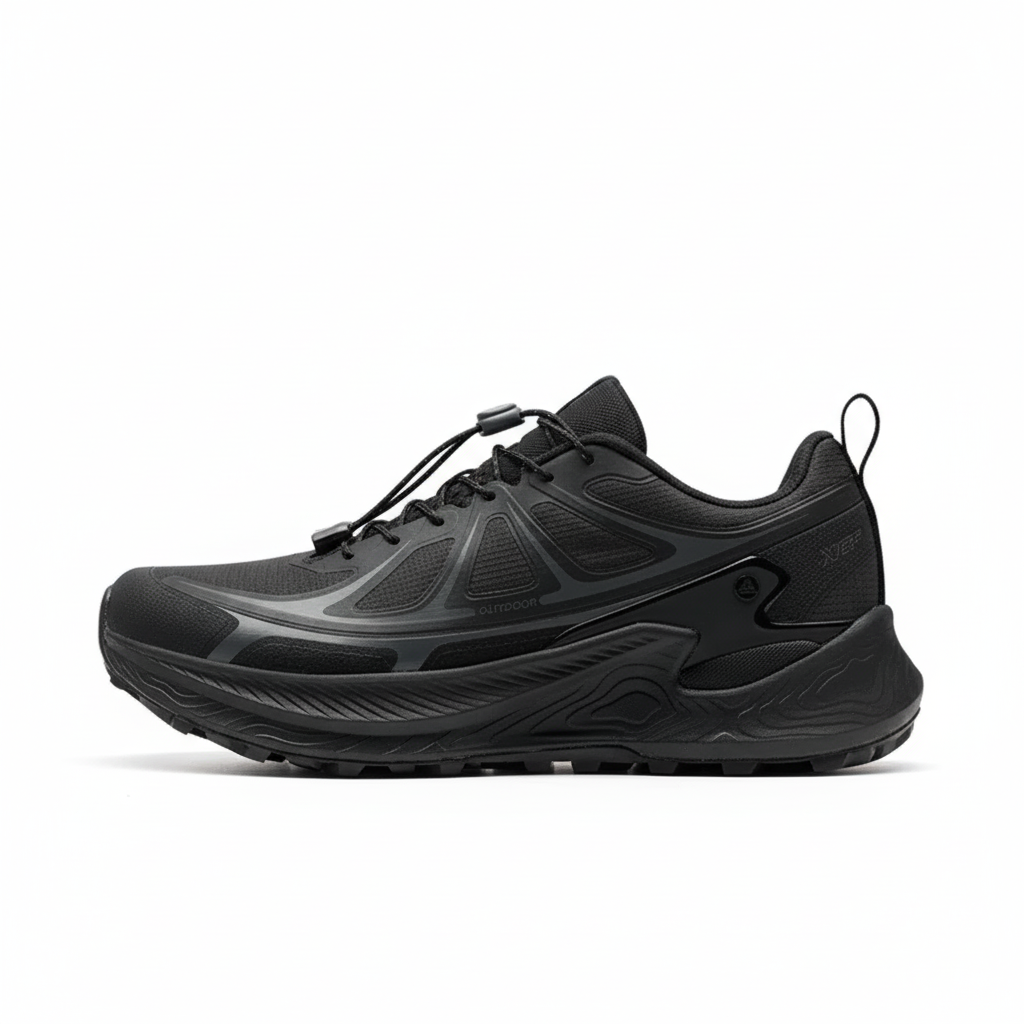 Lightweight hiking shoes with aggressive rubber lug outsole