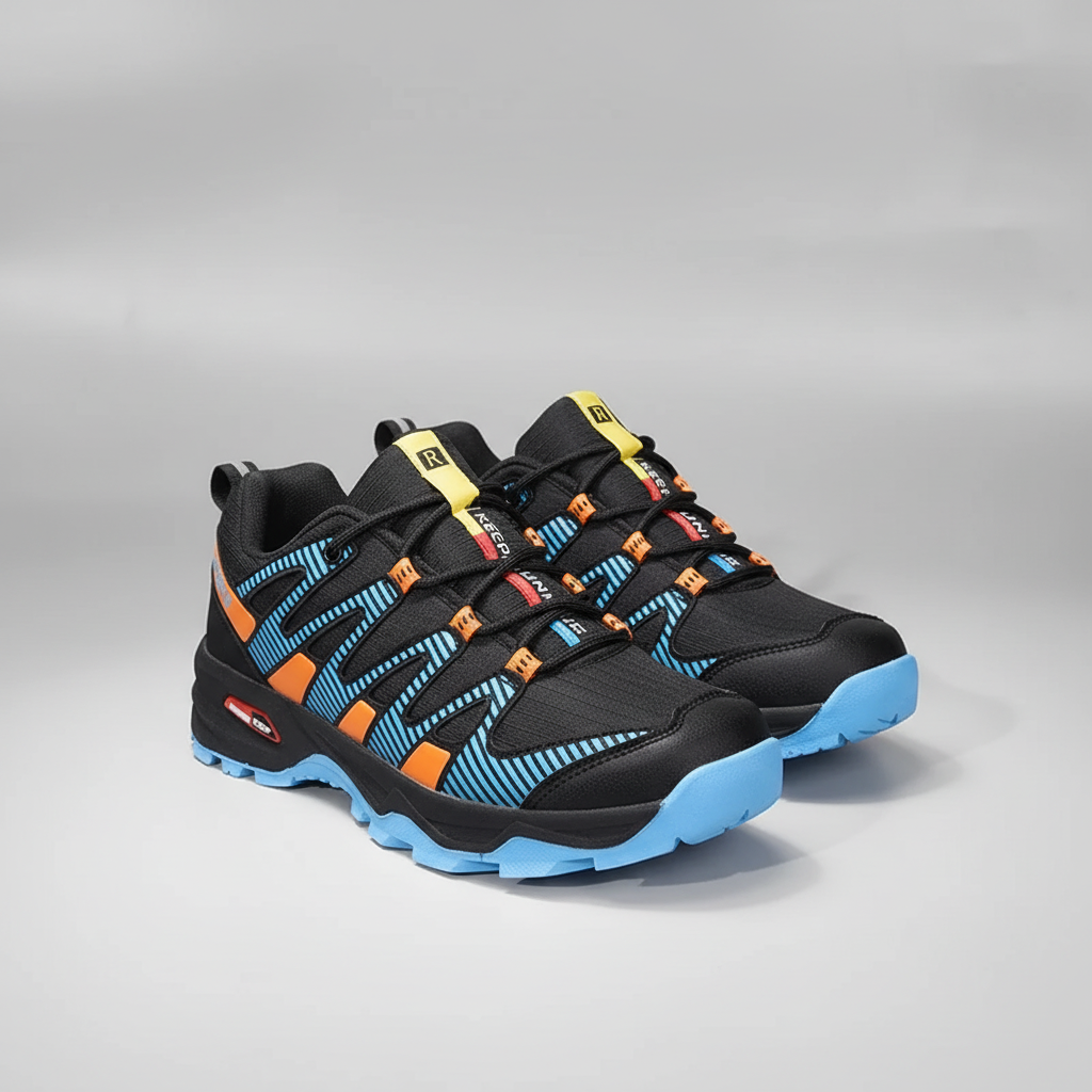 Low-cut hiking sneakers with breathable mesh upper and grippy rubber outsole