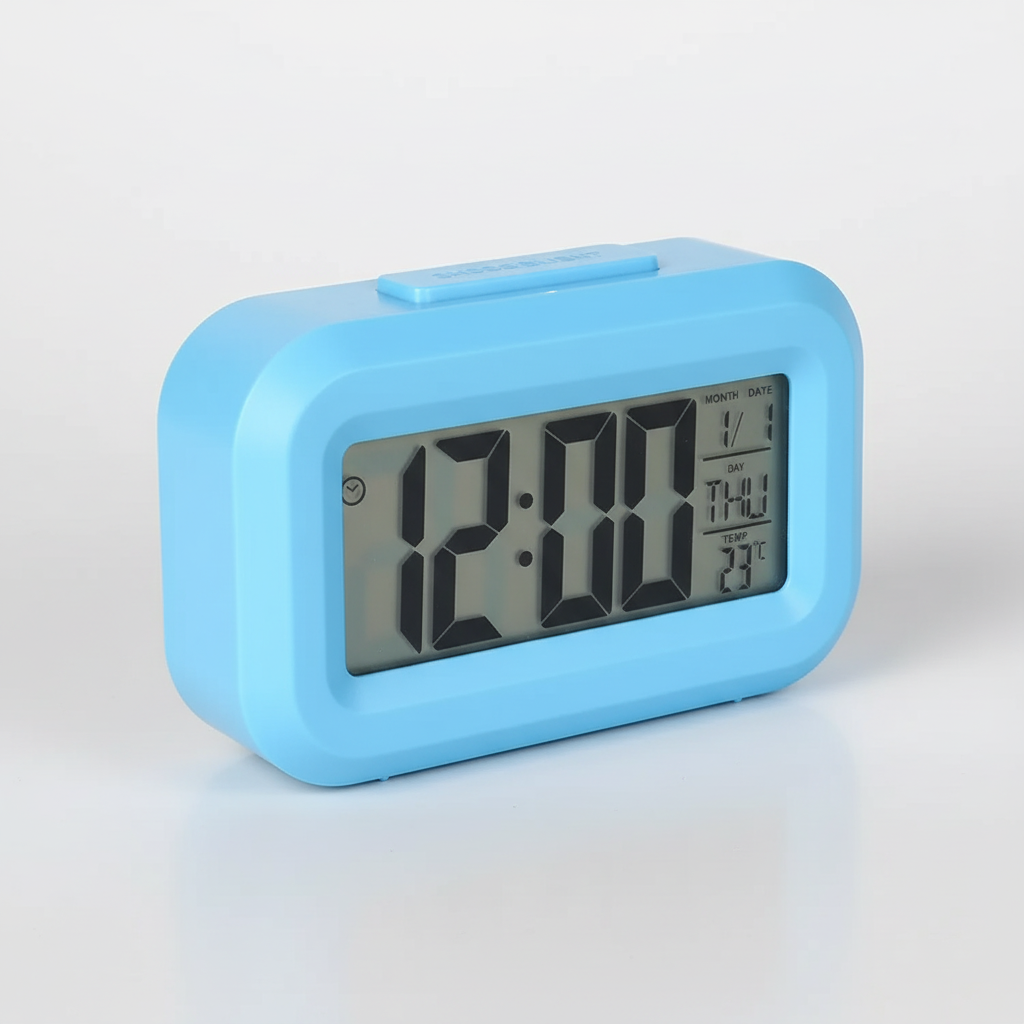 Digital alarm clocks with large LED display and temperature sensor