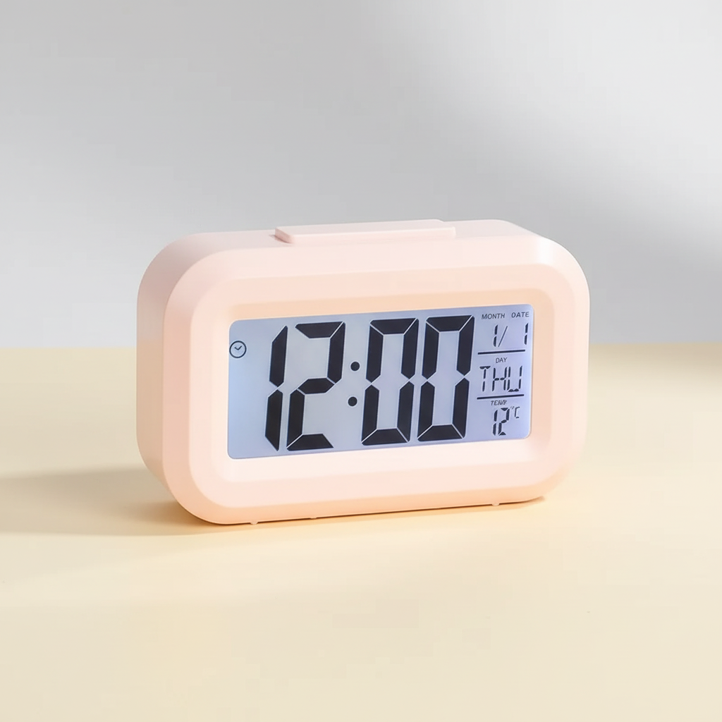 Digital alarm clocks with large LED display and temperature sensor