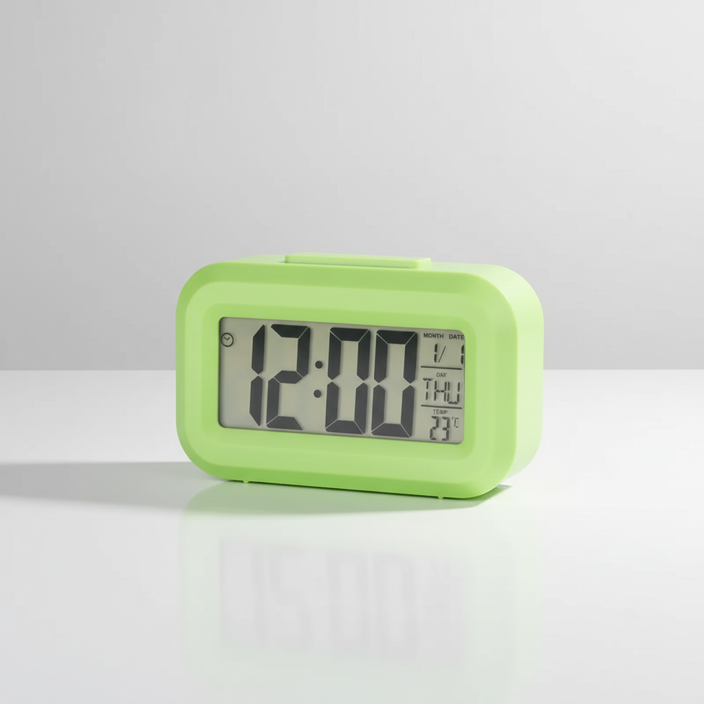 Digital alarm clocks with large LED display and temperature sensor