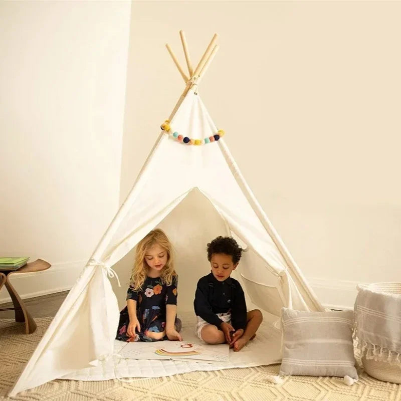 Kids indoor play tent teepee with padded floor mat