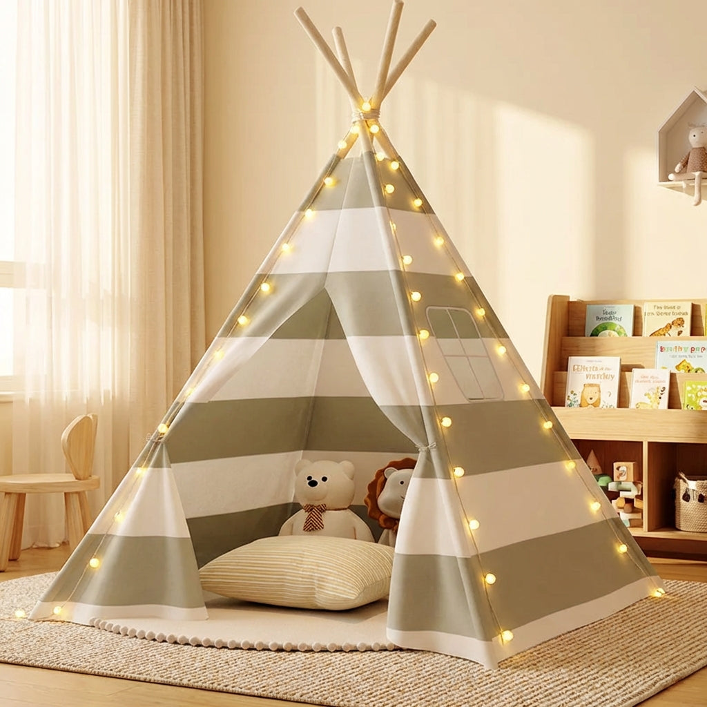 Kids indoor play tent teepee with padded floor mat