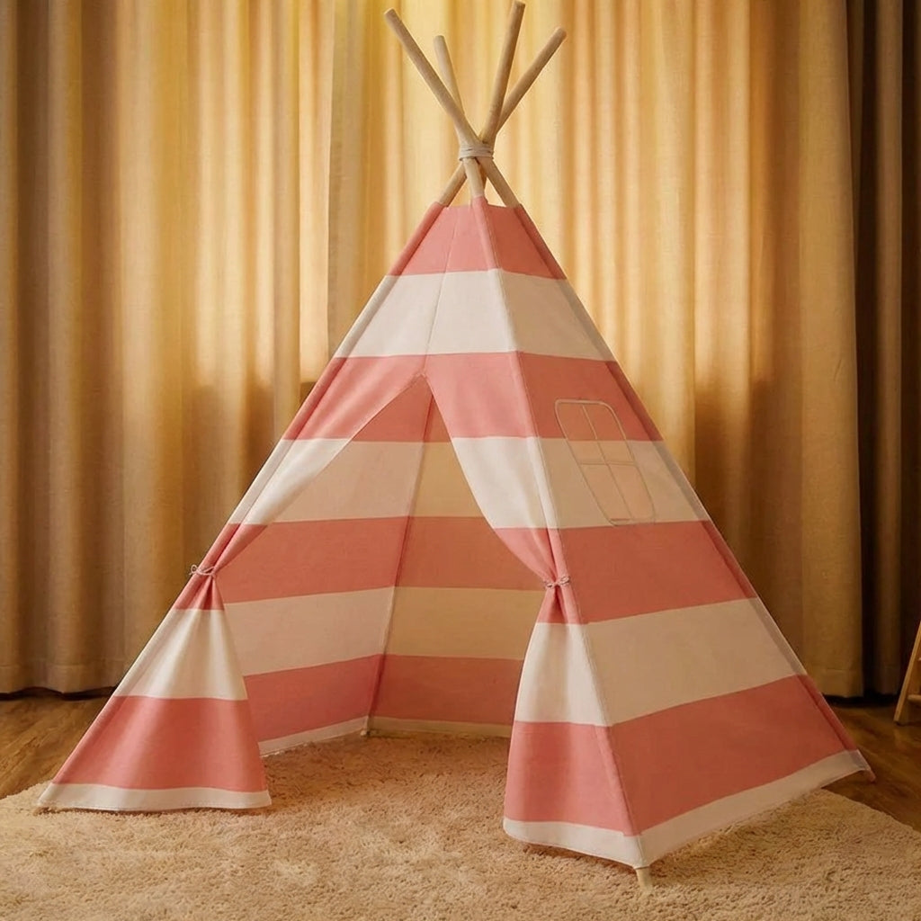 Kids indoor play tent teepee with padded floor mat
