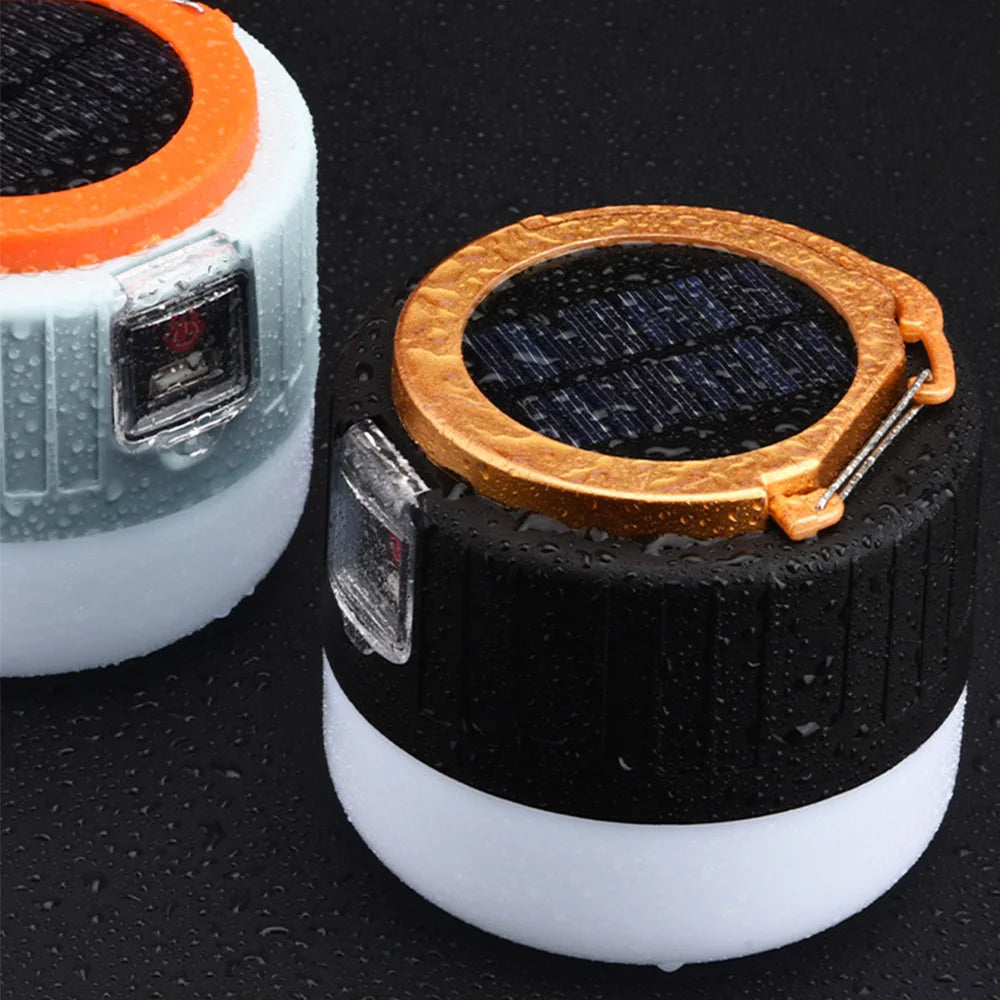 Solar rechargeable lantern with wireless remote control and waterproof construction