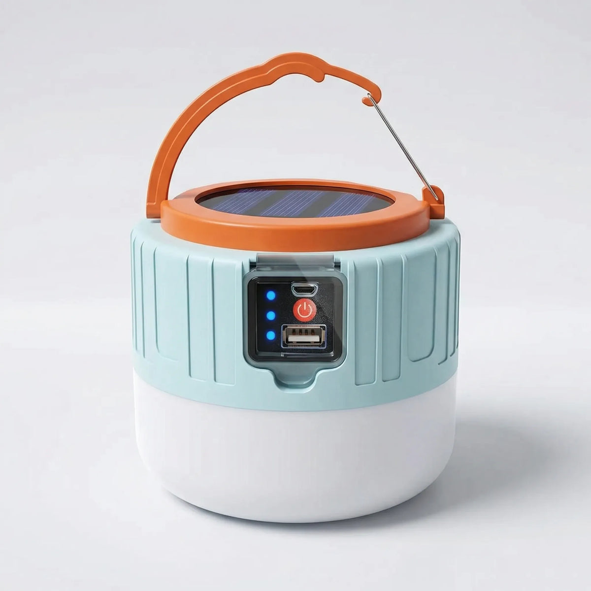 Solar rechargeable lantern with wireless remote control and waterproof construction