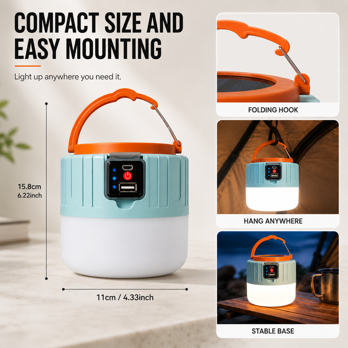 Celrien | Lumivast Solar Rechargeable Portable LED Lantern