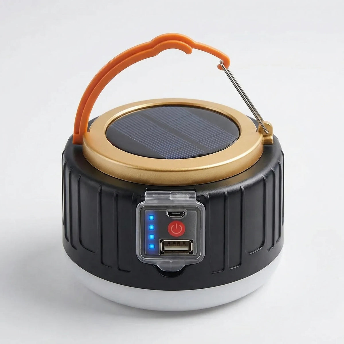 Solar rechargeable lantern with wireless remote control and waterproof construction