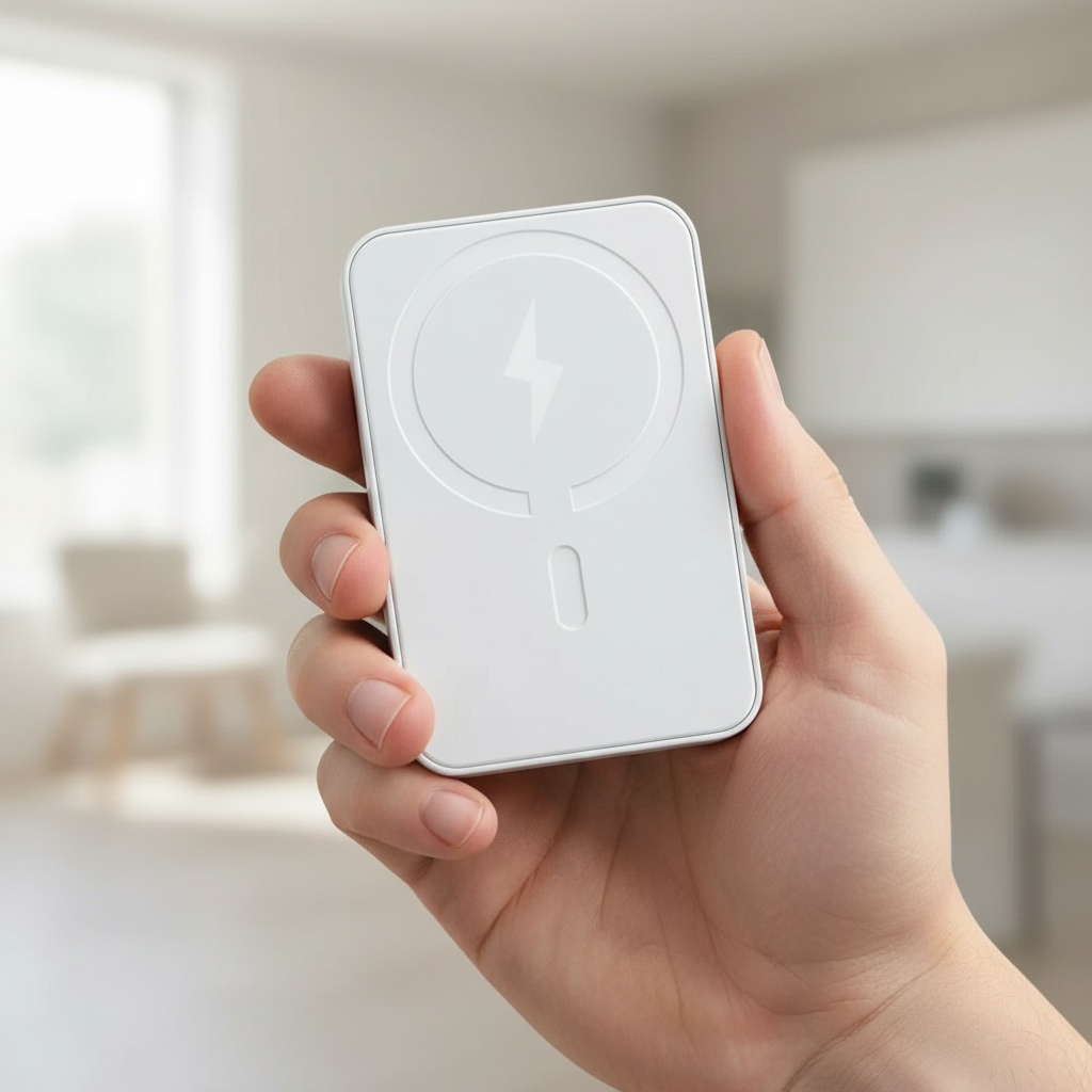 Magnetic power bank with fast wireless charging and USB-C port