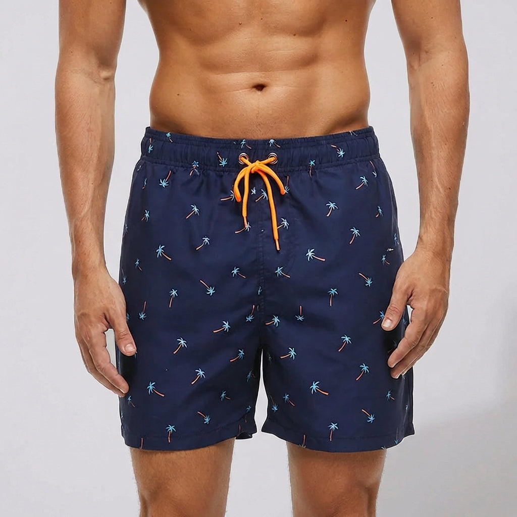 Men's quick-drying board shorts with breathable fabric and adjustable waistband