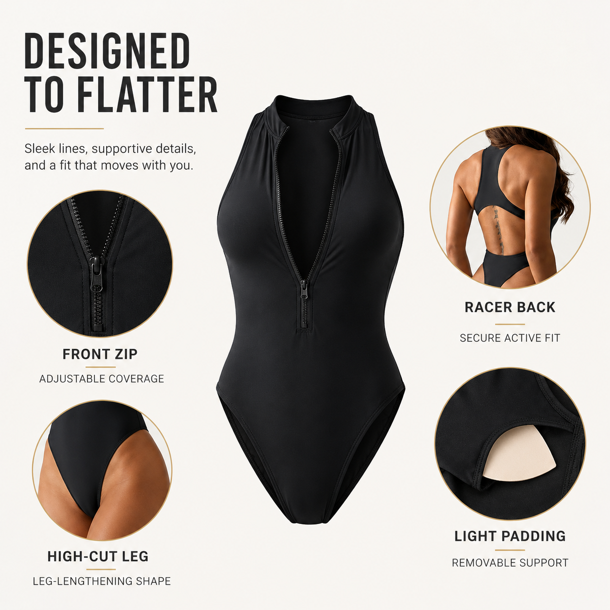 Celrien | Marivex Sleeveless One Piece Swimsuit