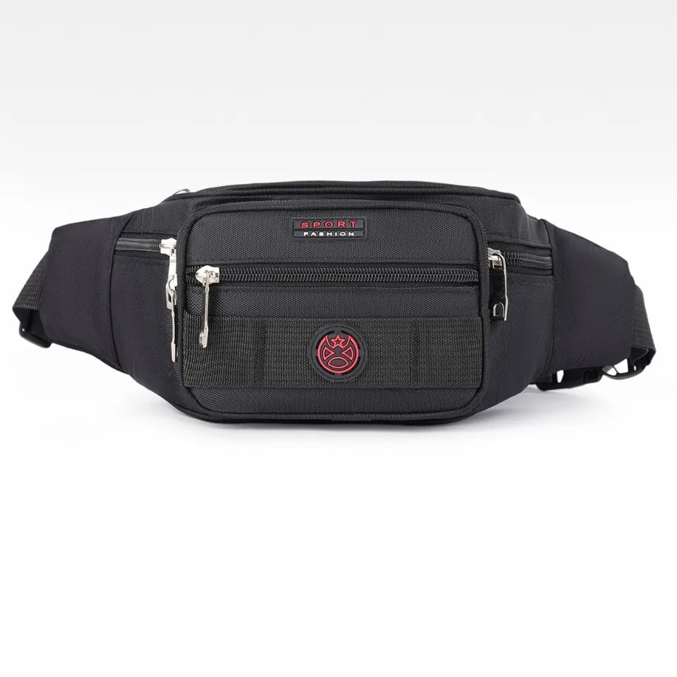 Crossbody sling waist pack with water-resistant oxford fabric and adjustable strap