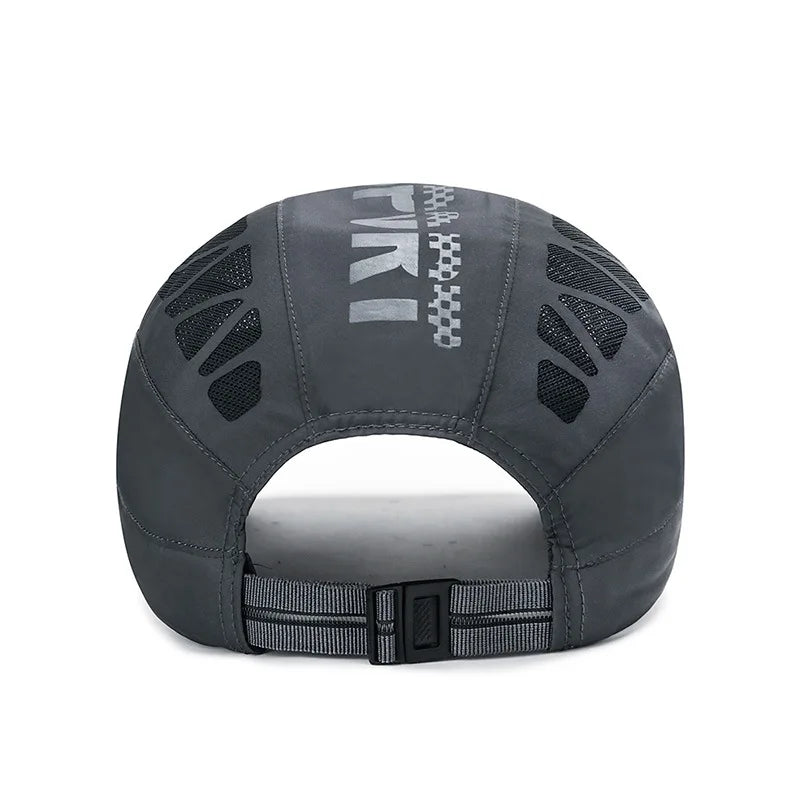 Men's breathable mesh sports cap with ventilation panels and sun bill