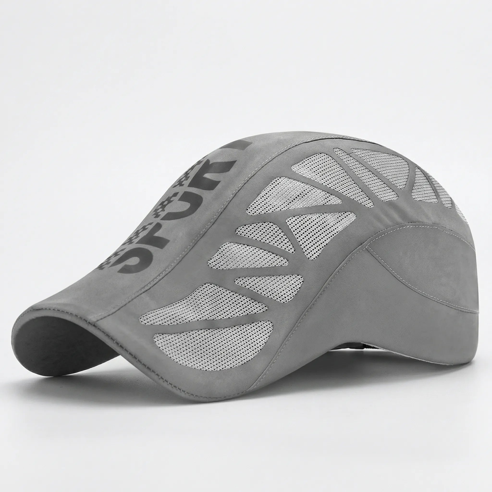 Men's breathable mesh sports cap with ventilation panels and sun bill