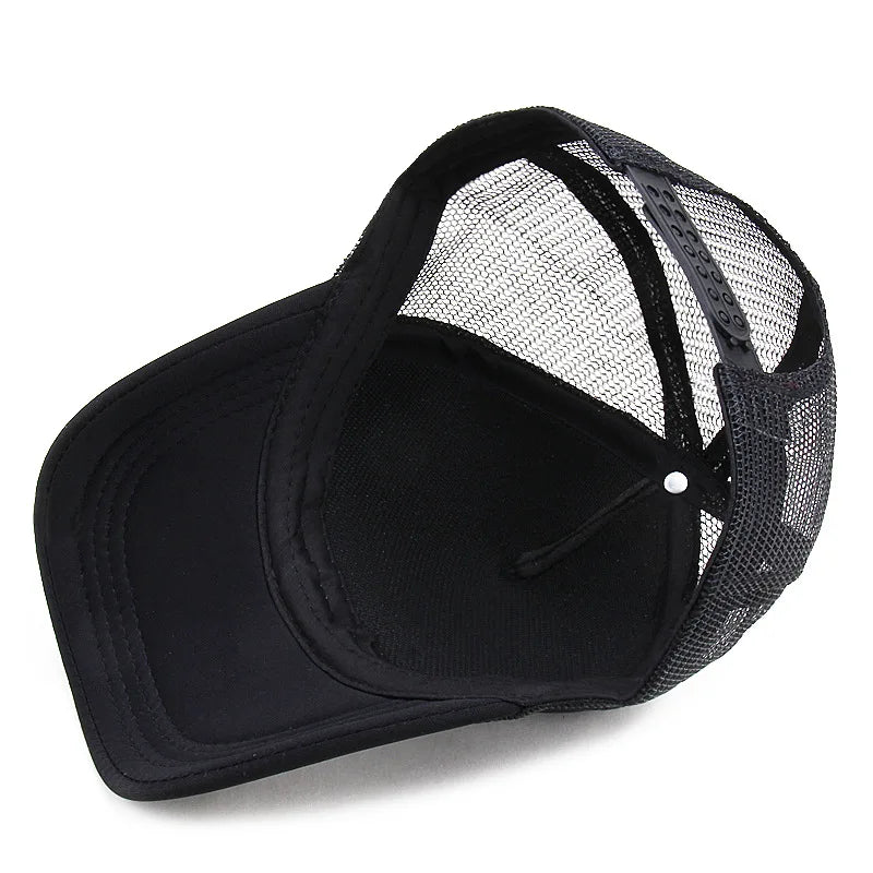 Mesh trucker cap unisex breathable snapback adjustable casual