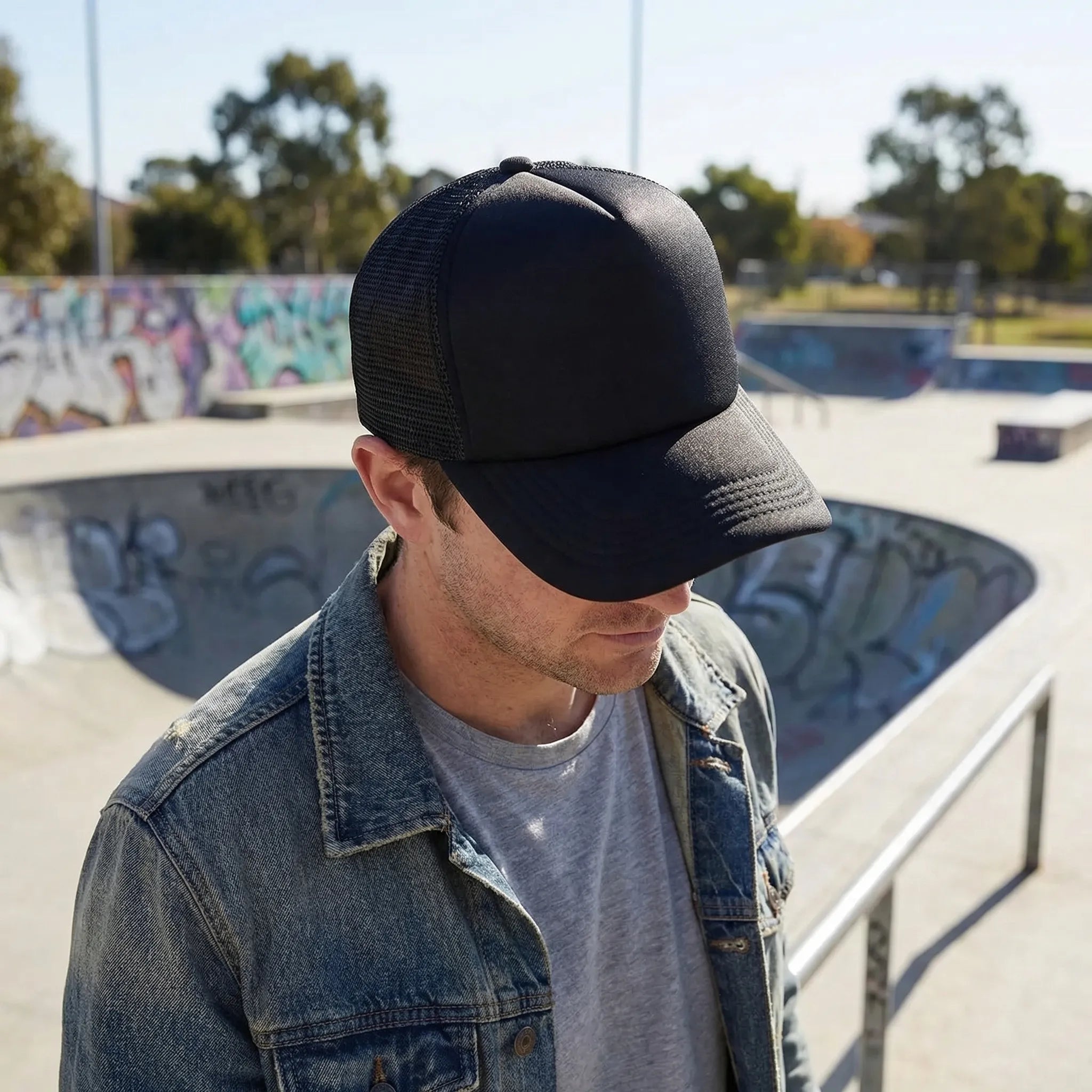 Mesh trucker cap unisex breathable snapback adjustable casual