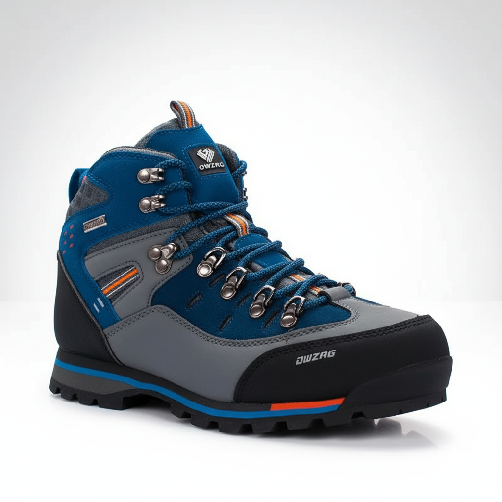 Men's mid-ankle hiking boot with waterproof upper and rugged traction sole