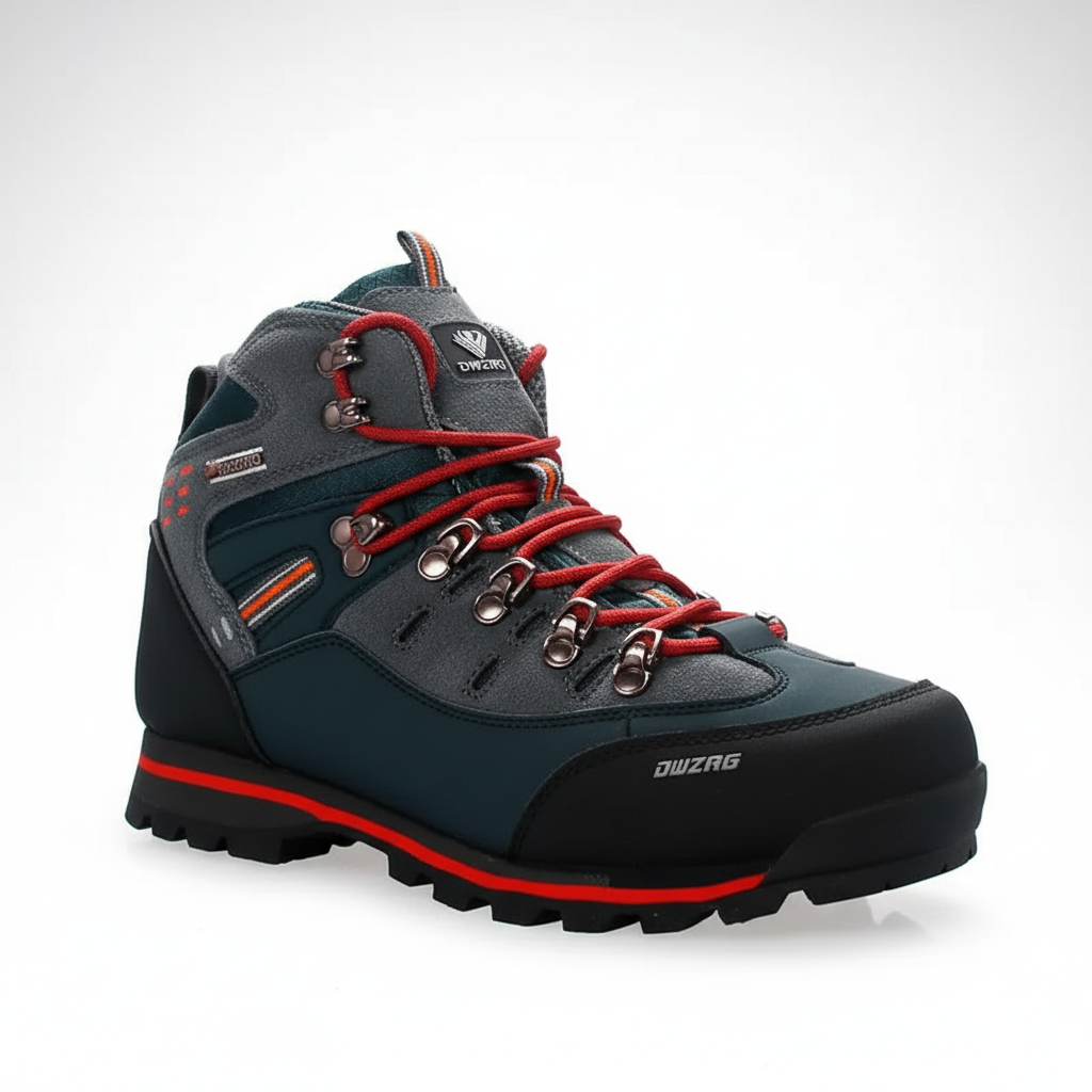 Men's mid-ankle hiking boot with waterproof upper and rugged traction sole